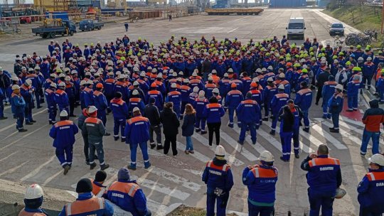 Protest spontan la Șantierul Naval Damen Mangalia