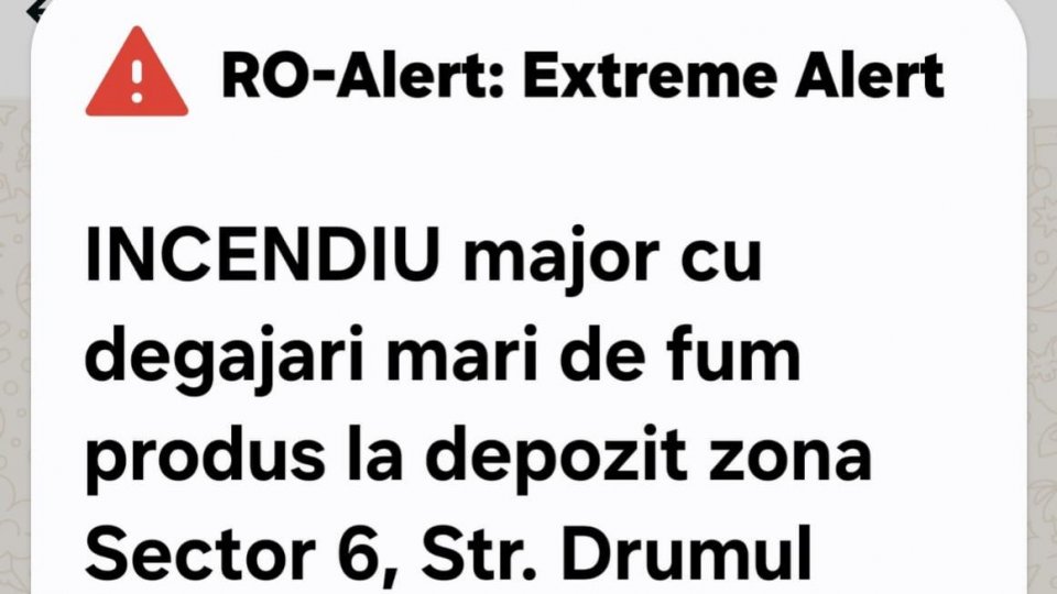 Ro-Alert: Incendiu major la un depozit din sectorul 6