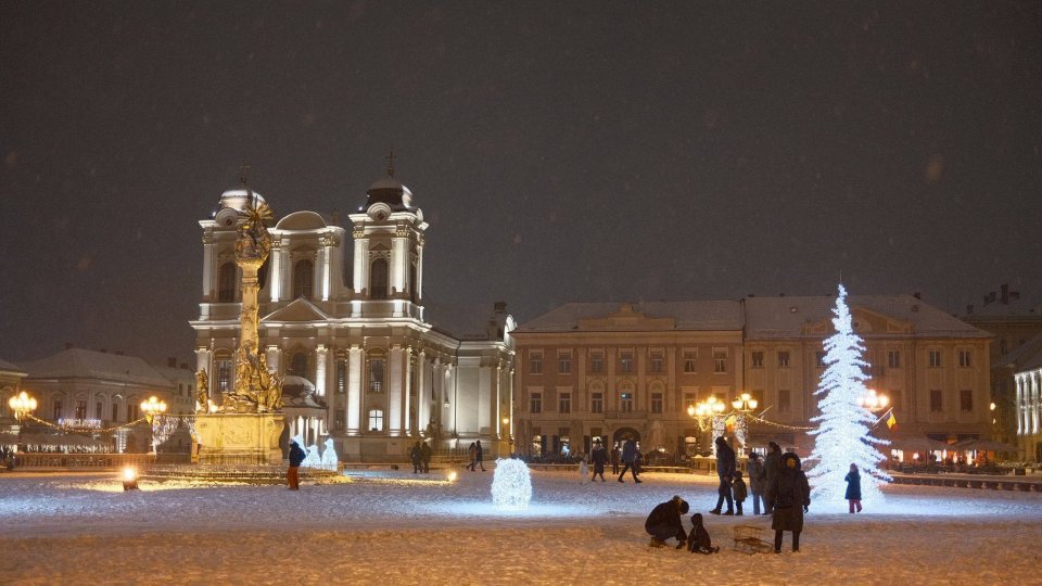 Timișoara - Cel mai mare strat de zăpadă din ultimii opt ani