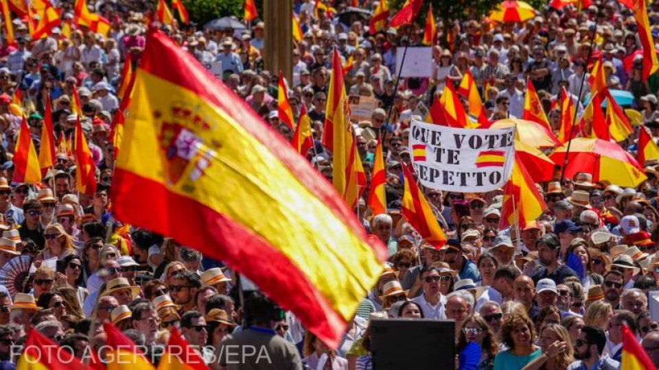 Zeci de mii de oameni au protestat la Madrid