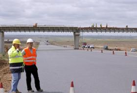  Construction site where work for the Arad &ndash; Timişoara motorway is being carried out. Photograph: Agerpres.