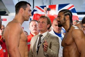 Wladimir Klitschko şi David Haye.