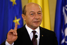 Preşedintele Rom&acirc;niei, Traian Băsescu.