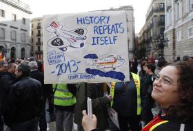Protest al angajaţilor Iberia. Sursă Reuters.