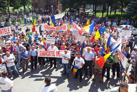 Miting de protest la Petroșani.