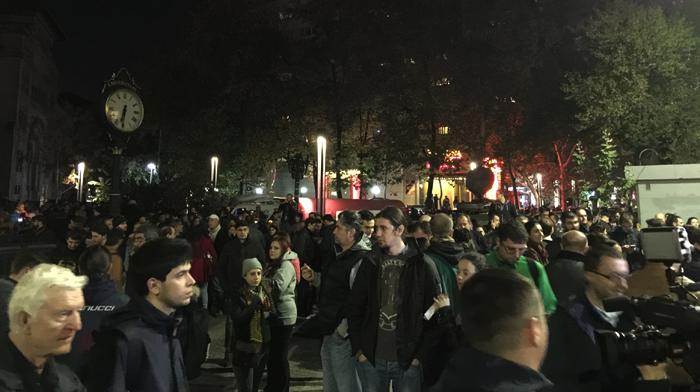 Proteste &icirc;n Piața Universității, miercuri, 4 noiembrie 2015.