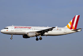 Avionul Airbus A320, al companiei Germanwings, prăbuşit, fotografiat &icirc;n ianuarie 2015.