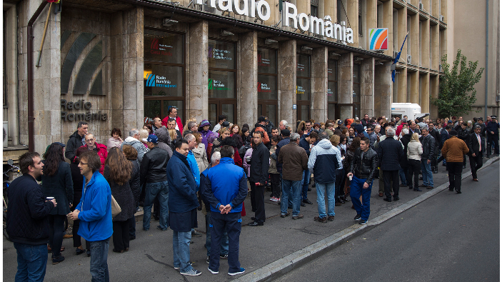 Manifestare spontană a salariaților SRR.