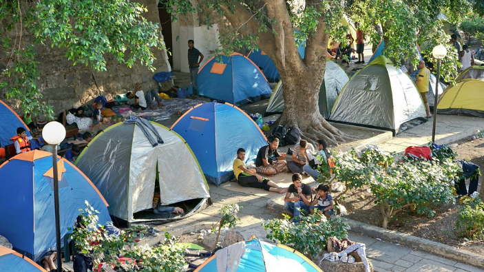 Refugiaţi pe insula Kos din Grecia, septembrie 2015.
