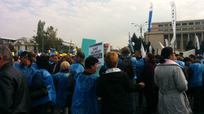 Protest organizat de Confederaţia Sindicală &quot;Cartel Alfa&quot;.