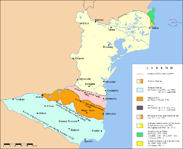  Dobrogea de Sud. Evoluţie geografică şi politică. Credit: https://www.unitischimbam.ro/