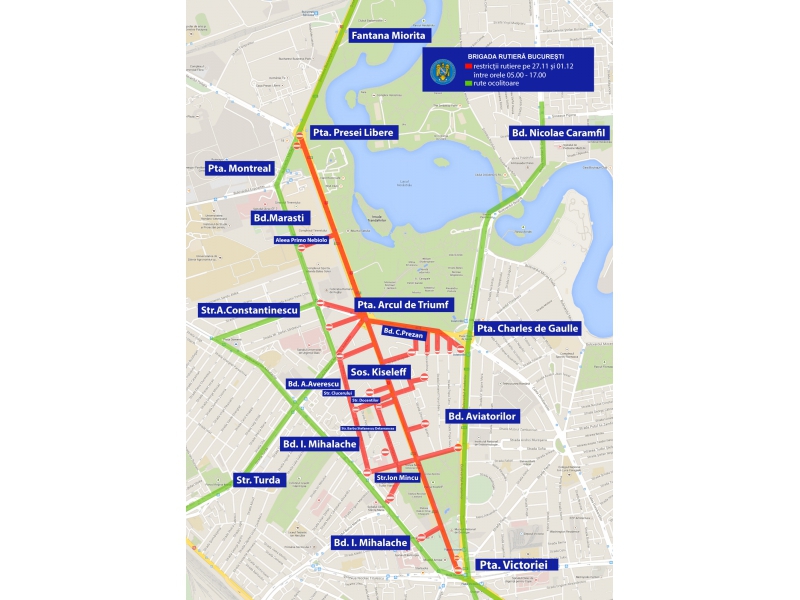 Restricţii de circulaţie de Ziua Naţională a României.