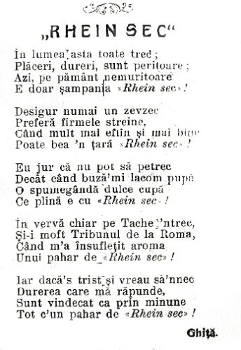 Poezie dedicată, apărută în revista de satiră Furnica 1909