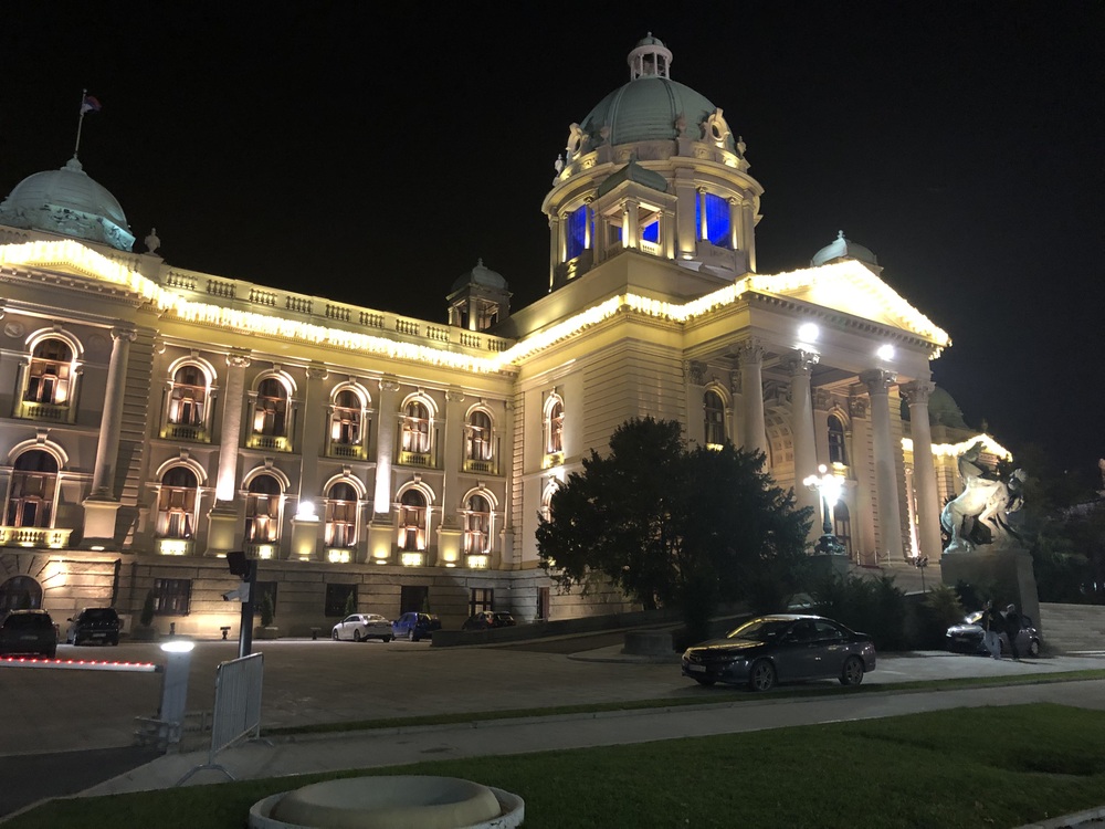 Palatul Adunării Naționale a Republicii Serbia (Narodna Skupstina Republike Srbije) din Belgrad (Parlamentul Serbiei).