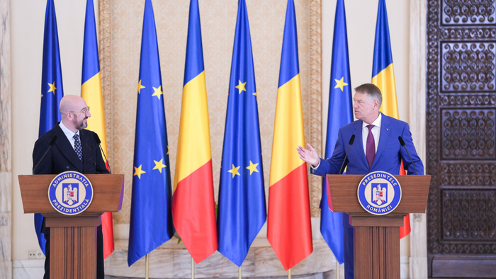 Declarațiile de presă comune susținute de Președintele României, Klaus Iohannis, cu Președintele Consiliului European, Charles Michel.
