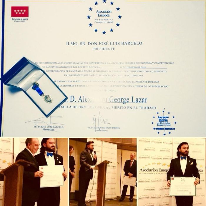 In 2018, la primirea medaliei acordate de Asociația Europeană de Economie și Competivitate.