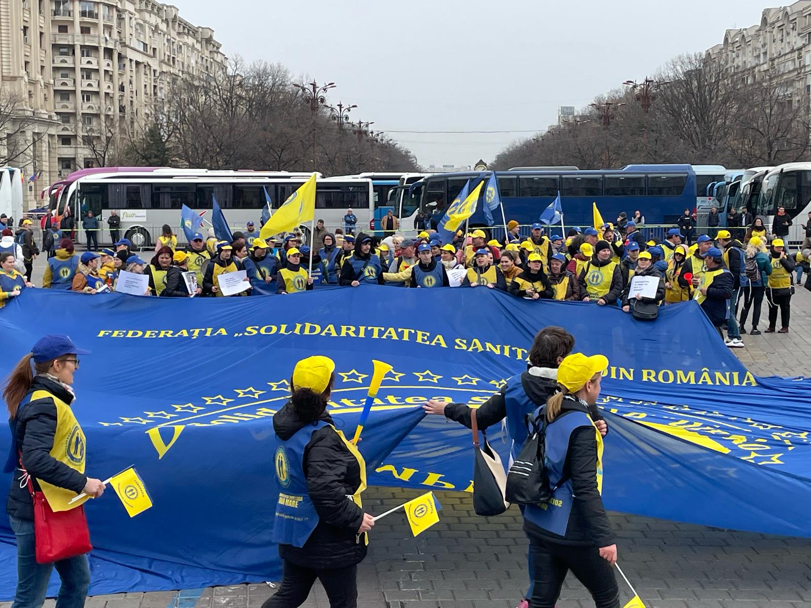 Protest de amploare în Sănătate, București, 11 martie 2024.