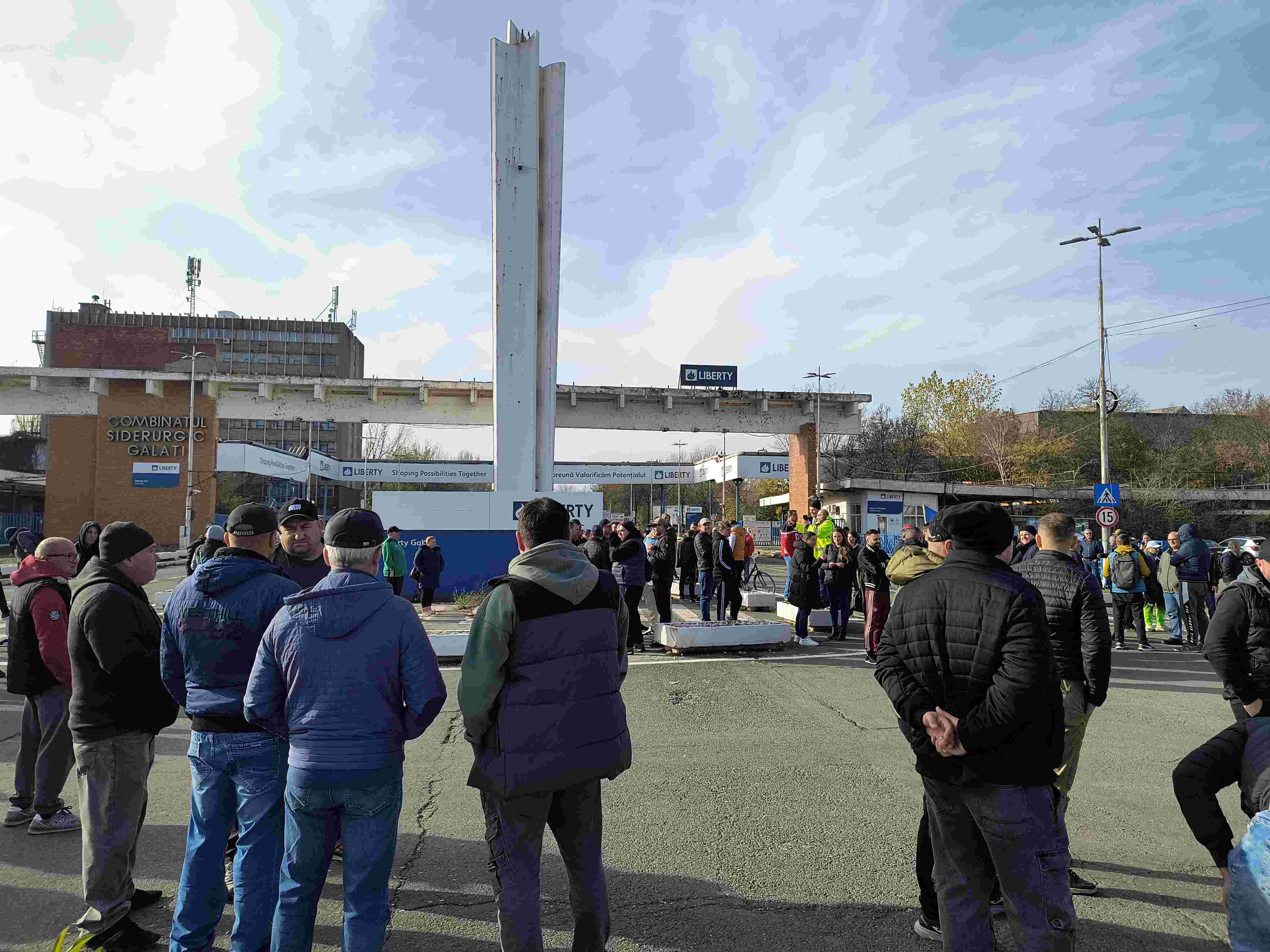 Protest la Combinatul Siderurgic din Galați, 17 noiembrie 2025.