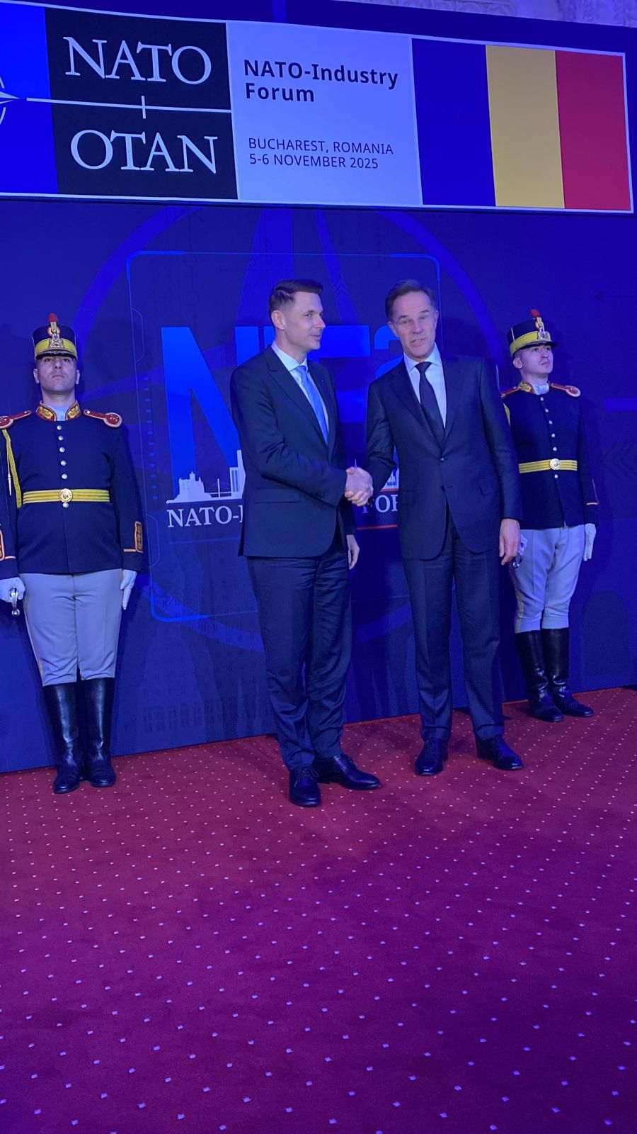 Mark Rutte, Secretarul general al NATO și Mircea Abrudean, Președintele Senatului. Foto: Alina Stănuță.