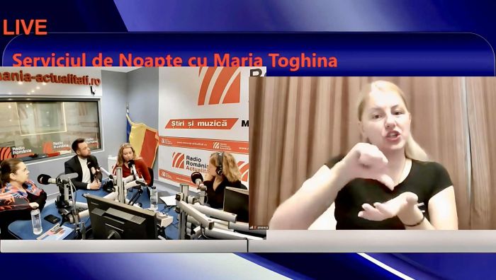 Serviciul de noapte cu Maria Țoghină, prima emisiune radio accesibilizată în limba semnelor române.
