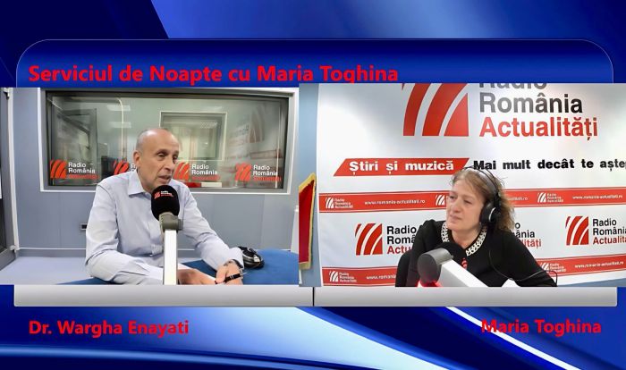 Dr. Warga Enayati, în studioul Serviciului de noapte cu Maria Țoghină.