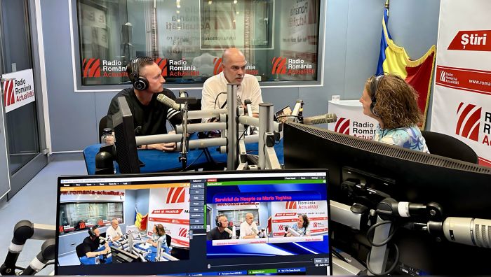Laurențiu Mihai și Alexandru Corneschi, la emisiunea Serviciul de noapte cu Maria Țoghină.