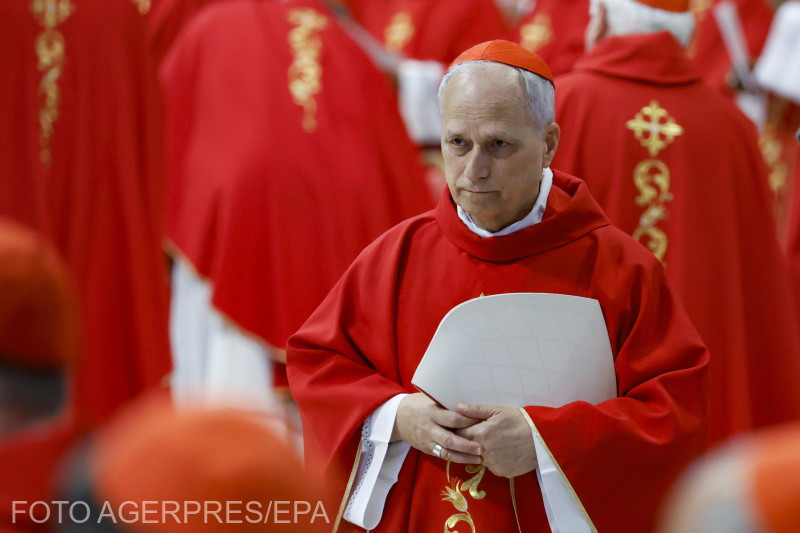 Cardinal Robert Prevost attends the Fifth Novemdiale Mass in memory of late Pope Francis in Saint Peter's Basilica, Vatican City, 30 April 2025.