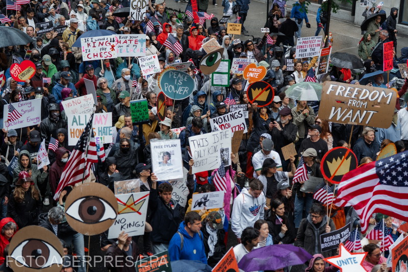 Protest ”No Kings” la New York, 14 iunie 2025.