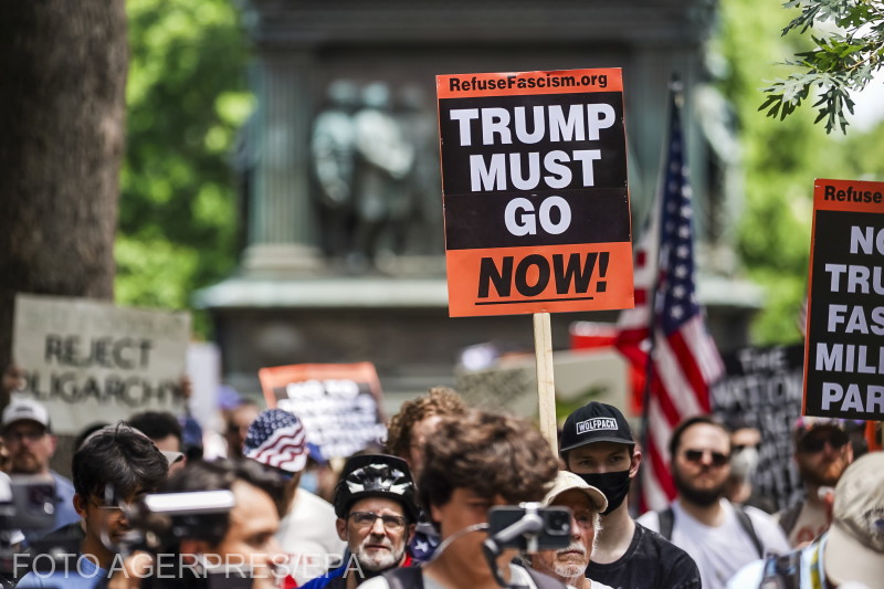 Protest ”No Kings” la Washington, 14 iunie 2025.
