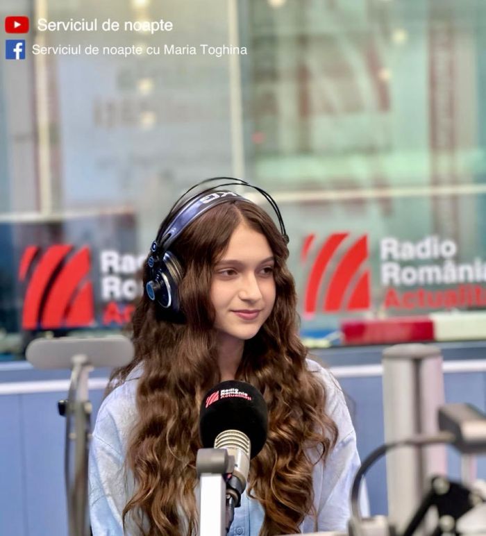 Sonia Negulescu, în studioul Serviciul de noapte cu Maria Țoghină.