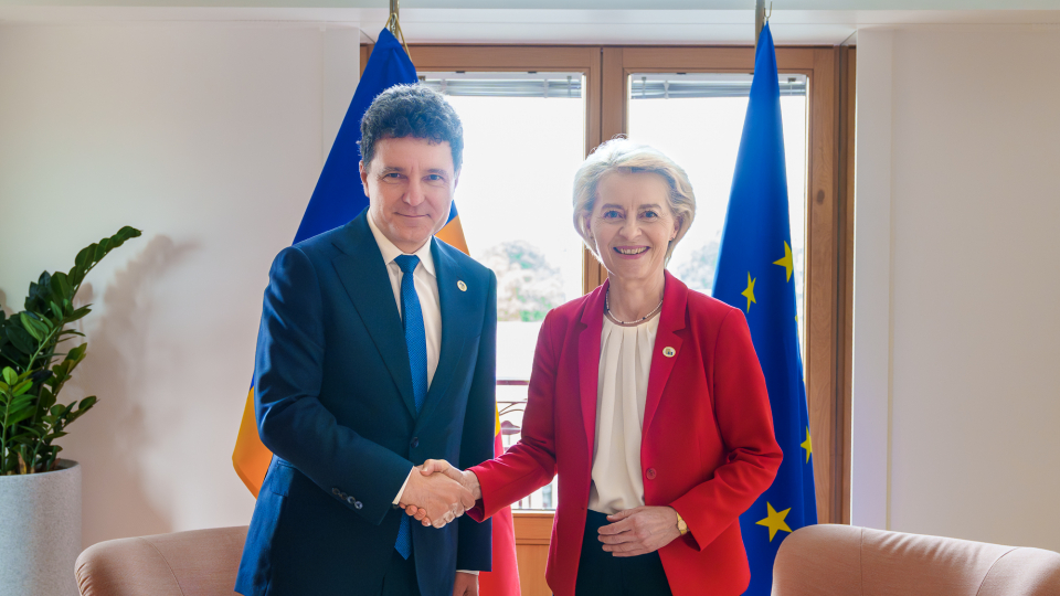 Nicușor Dan și Ursula von der Leyen.