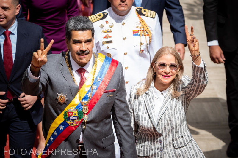 Președintele Nicolas Maduro și soția sa Cilia Flores.