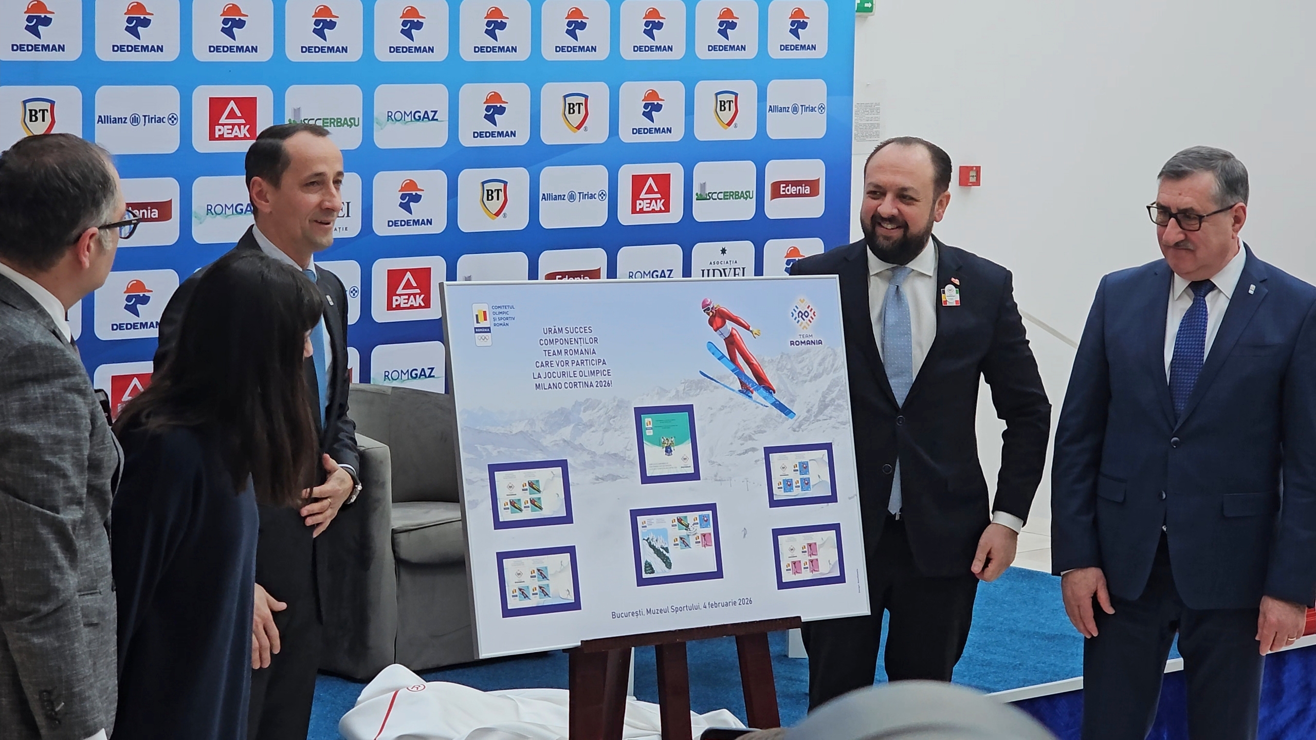 Reprezentanții COSR, ANS, Romfilatelia și Poșta Română s-au reunit, pentru a marca participarea României la Jocurile Olimpice de iarnă 2026